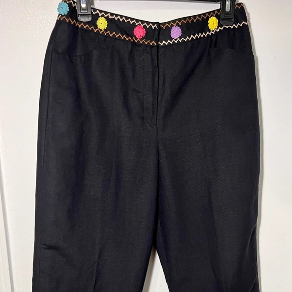 Harry Levine,8, pocketed linen blend, floral, crochet embroidered accents waist - Picture 4 of 8